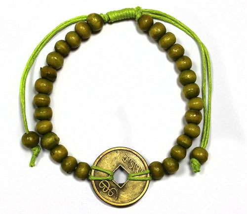 Bracelets Feng shui de Bali - Vert citron - Maison des sens