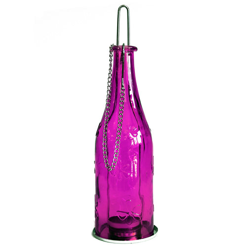 Lanterne en Bouteille Recyclée - Violette - Maison des sens