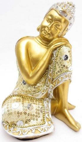 Bouddha penseur Or 19cm - Maison des sens